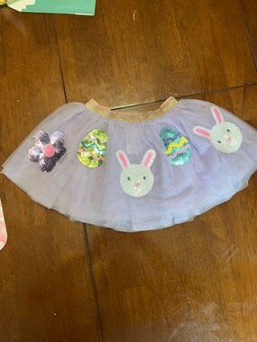 Lavender Tulle Skirt with Bunny & Easter Appliqués